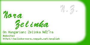 nora zelinka business card